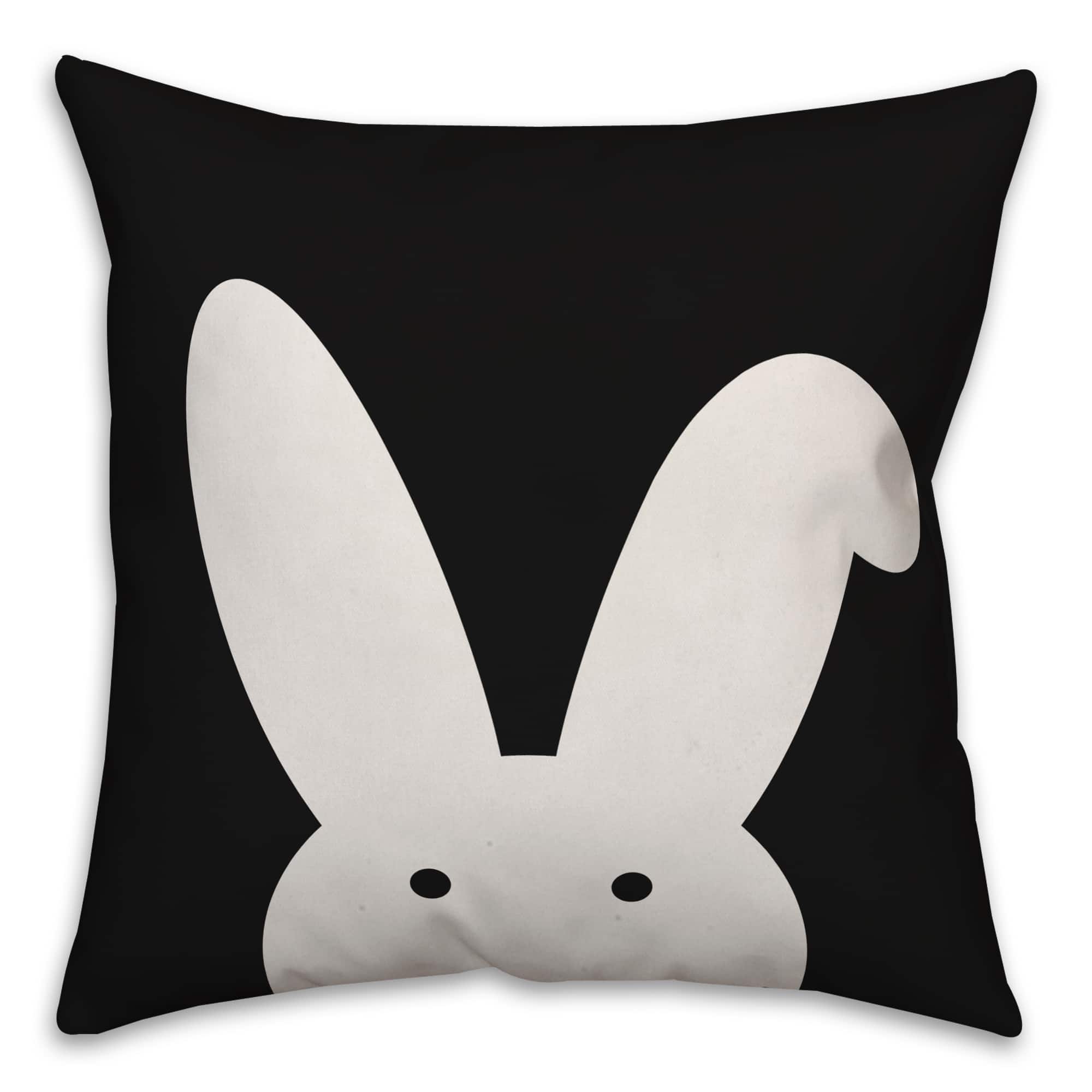Modern Black & White Bunny Throw Pillow